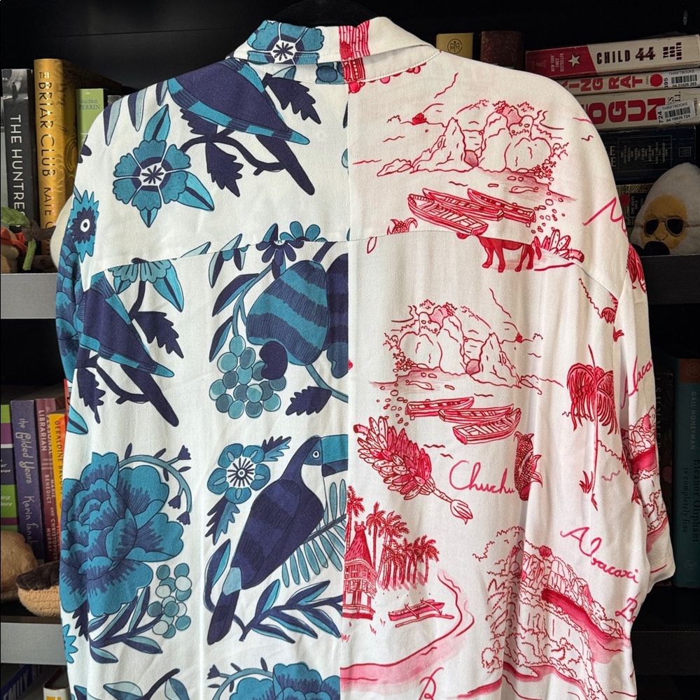 Farm Rio Split Print Button Shirt - Picture 5 of 8